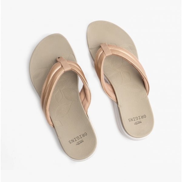 Earth Spirit GLEN Ladies Toe Post Sandals Rose Gold - Shuperb