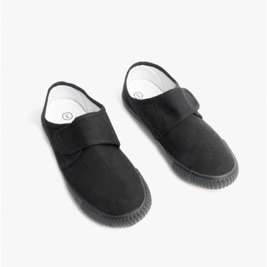 DEK Junior Touch Fastening Plimsolls Black - Shuperb