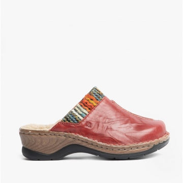 Josef Seibel CATALONIA 59 Ladies Leather Mule Clogs Hibiscus/Multi - Shuperb