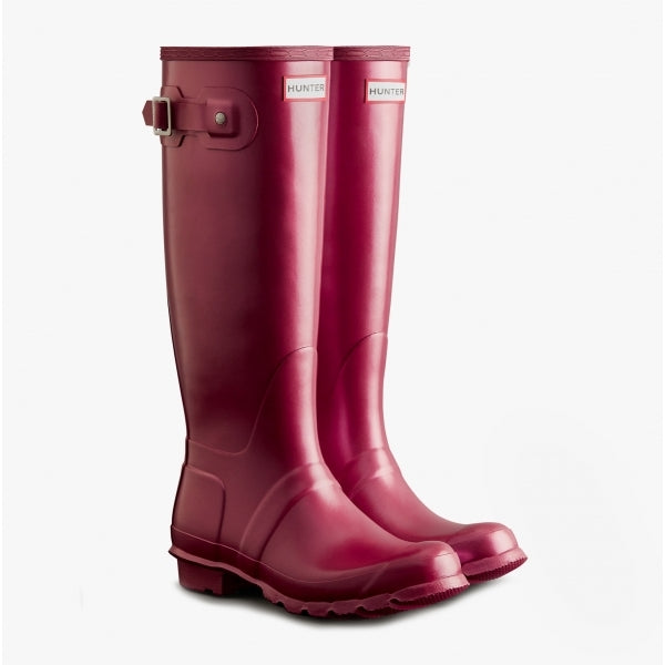 Hunter ORIGINAL TALL NEBULA Womens Rubber Wellington Boots Hayes Burgundy Shuperb