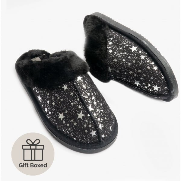 Jo & Joe TIGGI Ladies Mule Slippers Black - Shuperb