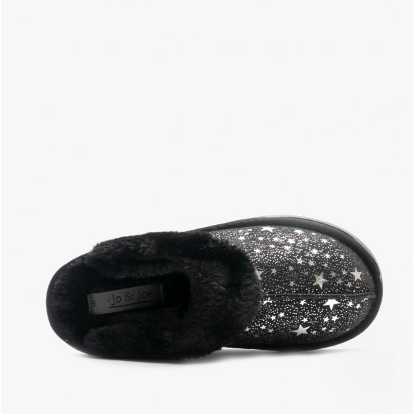 Jo & Joe TIGGI Ladies Mule Slippers Black - Shuperb