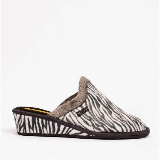 Nordikas 1614 Ladies Mule Slippers Zebra - Shuperb