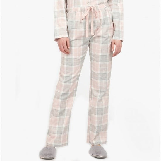 Barbour NANCY Ladies Cotton Pyjama Bottoms Pink Tartan - Shuperb