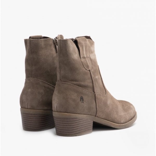 Hush Puppies IVA Ladies Suede Ankle Boots Taupe - Shuperb