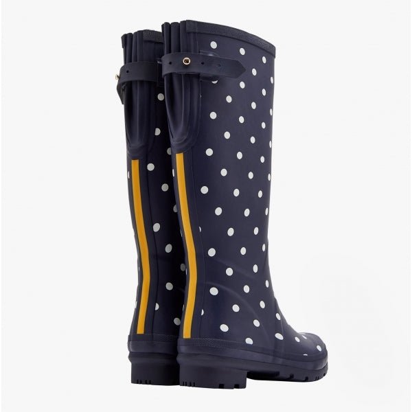 Joules WELLY PRINT Ladies Rubber Tall Wellies French Navy Spot - Shuperb