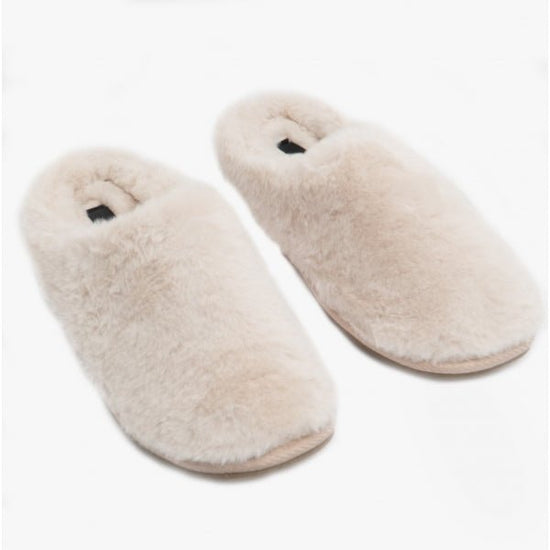 Vero Moda EMILY Ladies Faux Fur Mule Slippers Pristine - Shuperb