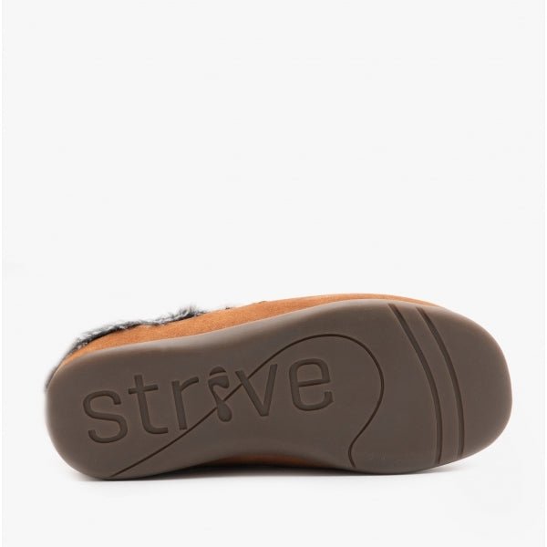 Strive LUXEMBOURG Mens Leather Mule Slippers Classic Tan - Shuperb