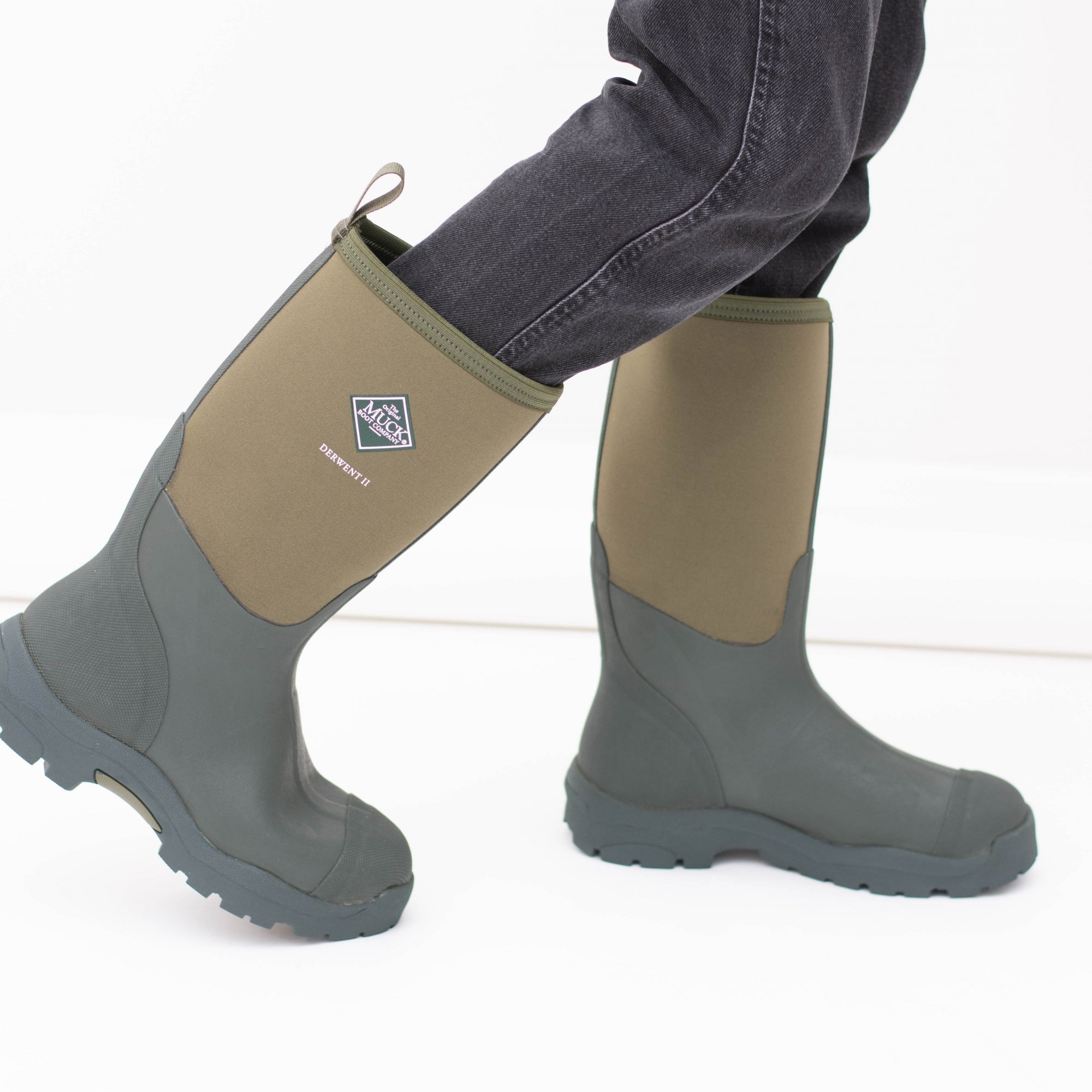 DERWENT II Unisex Rubber Wellington Boots Moss UK 4