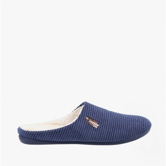 Hush Puppies RAELYN Ladies Corduroy Mule Slippers Navy - Shuperb