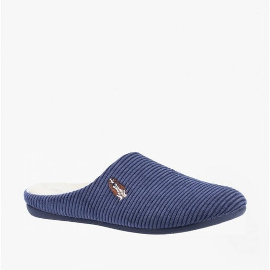 Hush Puppies RAELYN Ladies Corduroy Mule Slippers Navy - Shuperb