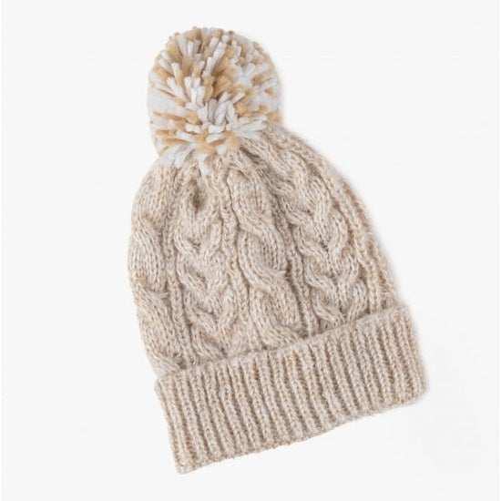 Totes Toasties COLD WEATHER Ladies Cable Knit Hat And Gloves Set Cream: - Shuperb