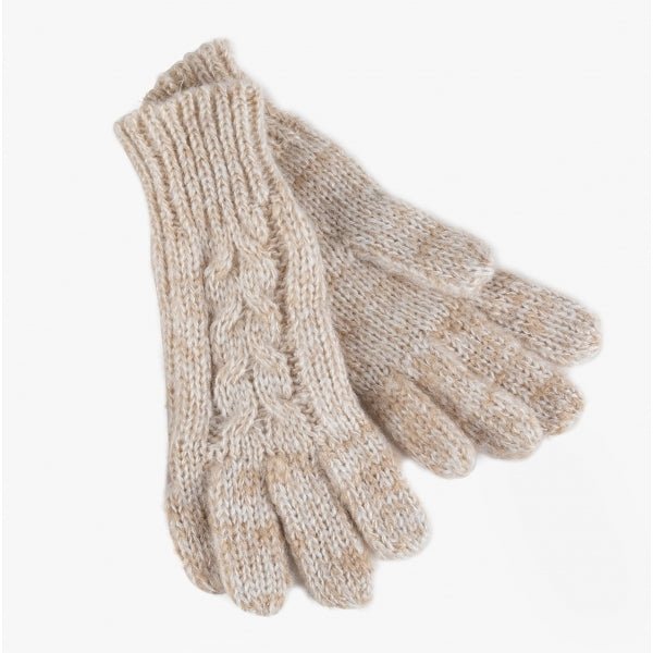 Totes Toasties COLD WEATHER Ladies Cable Knit Hat And Gloves Set Cream: - Shuperb