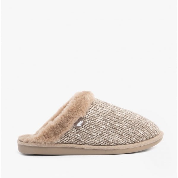 Rocket Dog ROSIE GLENVIEW Ladies Knit Mule Slippers Taupe - Shuperb