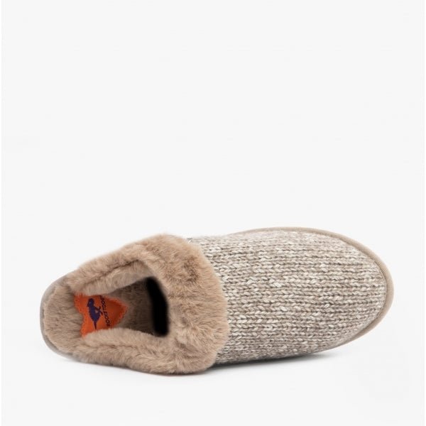 Rocket Dog ROSIE GLENVIEW Ladies Knit Mule Slippers Taupe - Shuperb