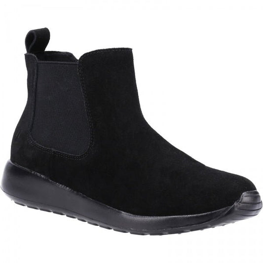 Hush Puppies LANA Ladies Suede Chelsea Boots Black - Shuperb