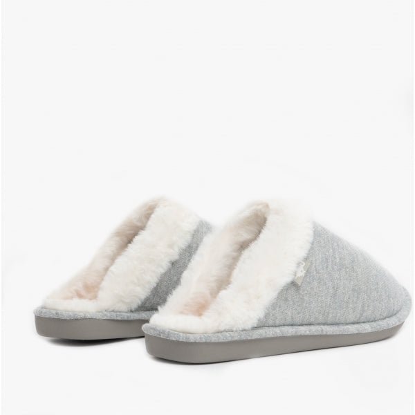 Rocket Dog ROSIE SKIRBALL Ladies Jersey Mule Slippers Light Grey - Shuperb