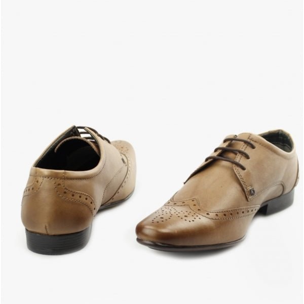 Silver Street London FLEET Mens Leather Pointed Brogues Tan - Shuperb