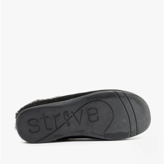 Strive LUXEMBOURG Mens Leather Mule Slippers Black - Shuperb