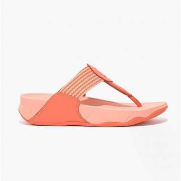 FitFlop WALKSTAR ART Ladies Leather Sandals Sunshine Coral - Shuperb