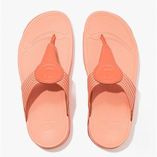 FitFlop WALKSTAR ART Ladies Leather Sandals Sunshine Coral - Shuperb