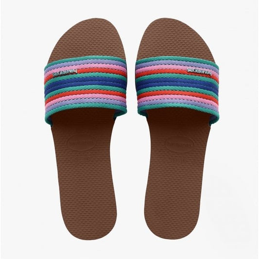 Havaianas HAV YOU MALTA MIX Ladies Sliders Rust - Shuperb