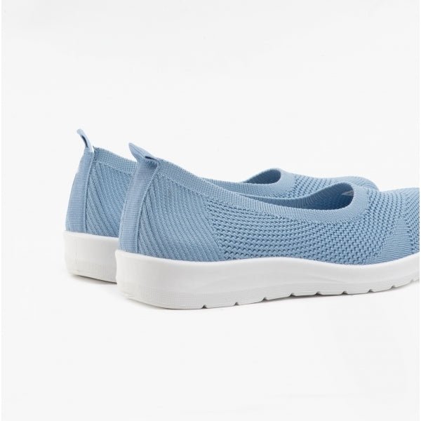 Dr Keller LAURA Ladies Slip - On Knit Trainers Blue - Shuperb