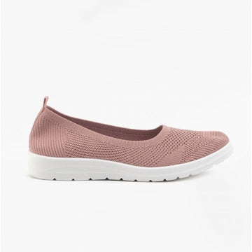 Dr Keller LAURA Ladies Slip - On Knit Trainers Pink - Shuperb