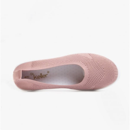 Dr Keller LAURA Ladies Slip - On Knit Trainers Pink - Shuperb