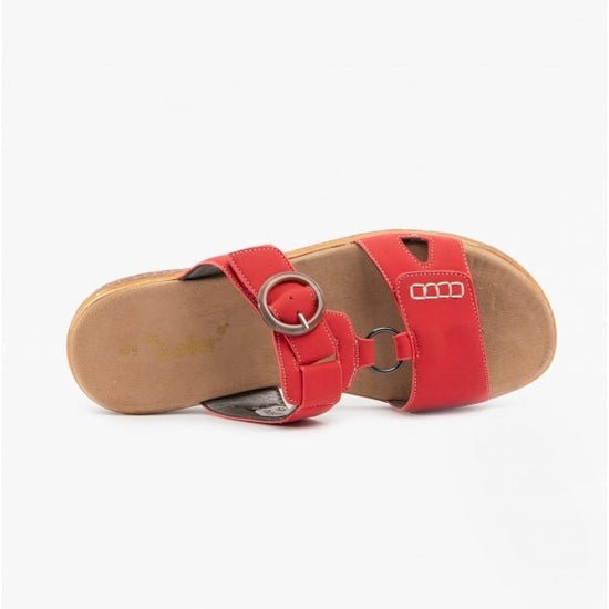 Dr Keller JACKIE Ladies Slip - On Sandals Red - Shuperb