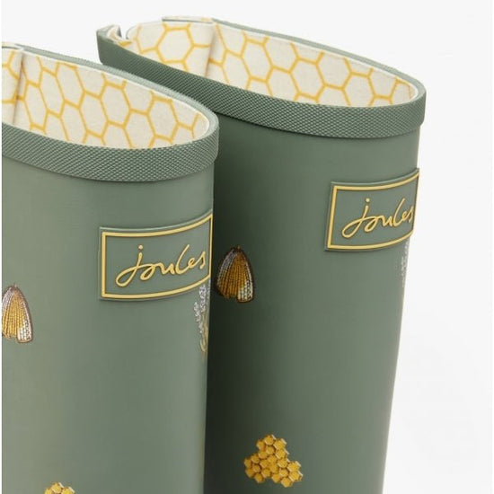 Joules WELLY PRINT Ladies Rubber Wellies Khaki Bee - Shuperb