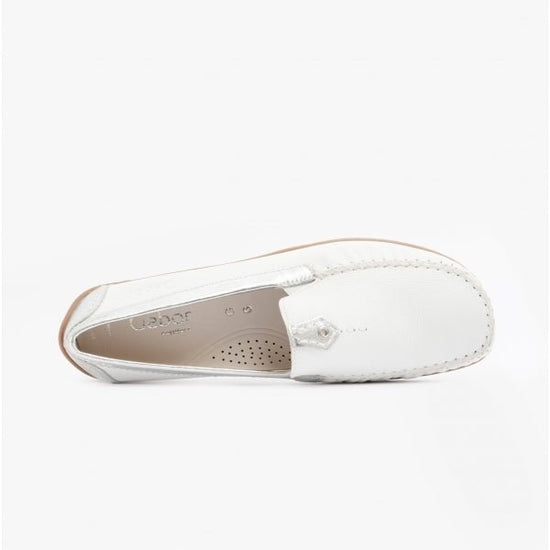 Gabor CALIFORNIA Ladies Leather Moccasins White - Shuperb