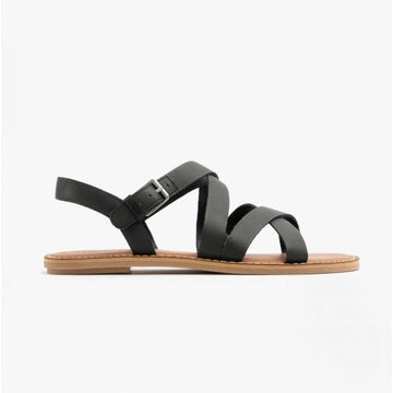 TOMS SICILY Ladies Leather Sandals Black - Shuperb