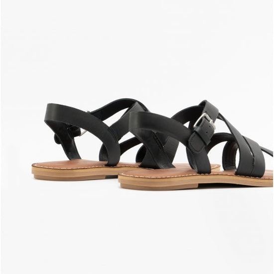 TOMS SICILY Ladies Leather Sandals Black - Shuperb