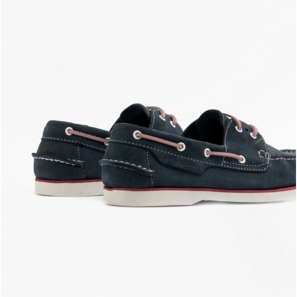 Hush Puppies HATTIE Ladies Leather Boat Shoes Navy/Pink - Shuperb