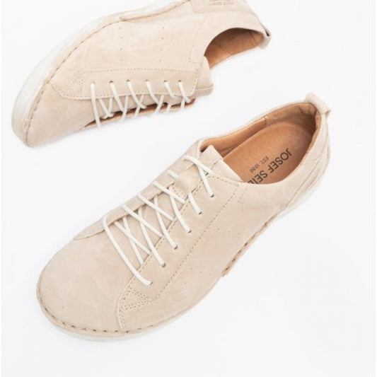 Josef Seibel FERGEY 56 Ladies Leather Trainers Cream - Shuperb