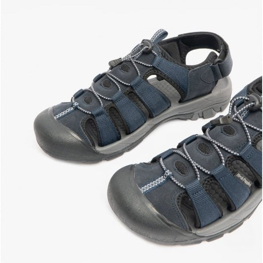 Hush Puppies PERU Mens Bungee Sandals Navy - Shuperb