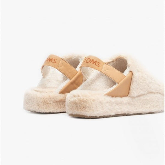 TOMS SOFIA Ladies Faux Fur Slippers Natural - Shuperb