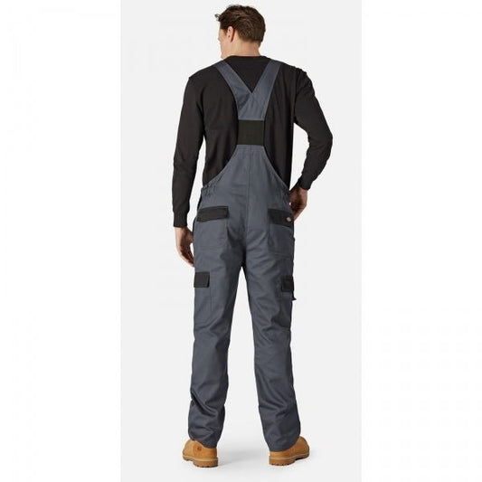 Dickies EVERYDAY Mens Bib & Brace Overall Grey/Black - Shuperb