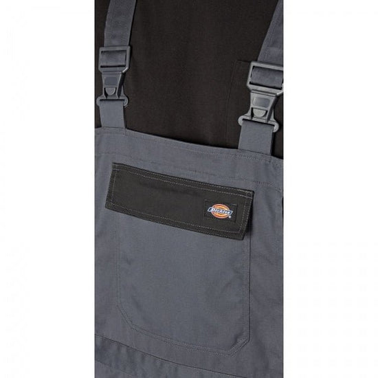 Dickies EVERYDAY Mens Bib & Brace Overall Grey/Black - Shuperb