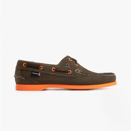 Chatham COMPASS II G2 Mens Leather Boat Shoes Brown/Orange - Shuperb