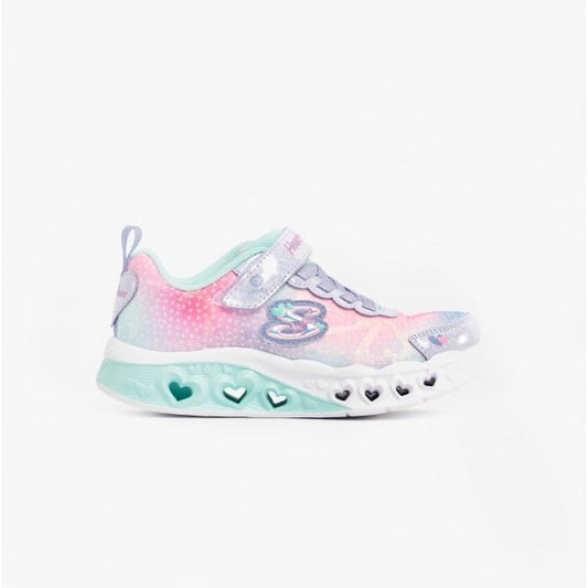 Skechers FLUTTER HEART LIGHTS - SIMPLY LOVE Girls Trainers Lavender/Multi - Shuperb