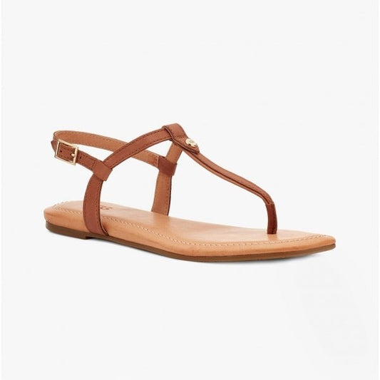 UGG MADEENA Ladies Leather Sandals Tan - Shuperb