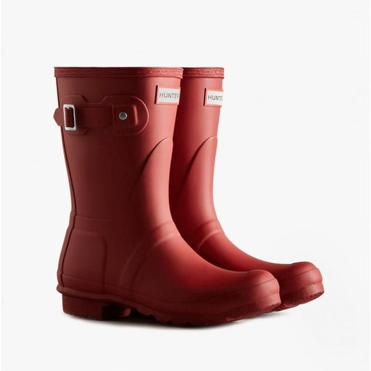 Hunter ORIGINAL SHORT Ladies Wellington Boots Military Red - Shuperb