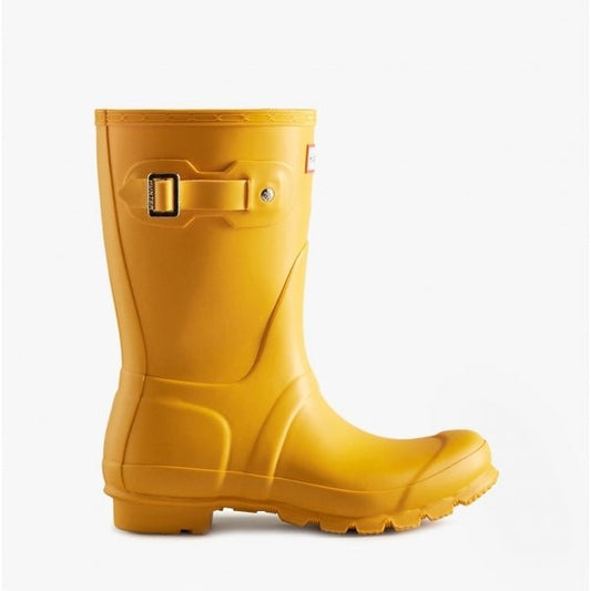 Hunter ORIGINAL SHORT Ladies Wellington Boots Yellow - Shuperb