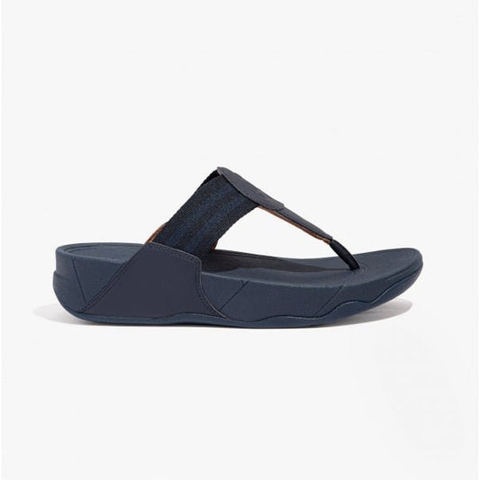 FitFlop WALKSTAR Ladies Wide Fit Toe Post Sandals Midnight Navy - Shuperb