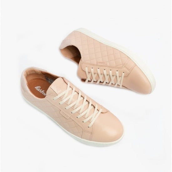 Barbour BRIDGET Ladies Leather Casual Trainers Pink - Shuperb