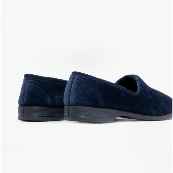 GBS AUDREY Slip On Womens Slippers Navy - Shuperb