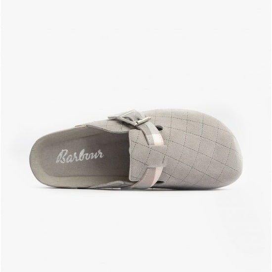 Barbour AINSLEY Ladies Suede Mule Slippers Grey - Shuperb