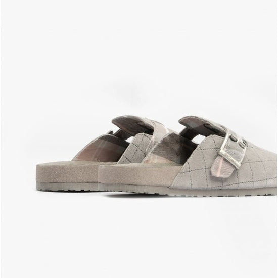 Barbour AINSLEY Ladies Suede Mule Slippers Grey - Shuperb